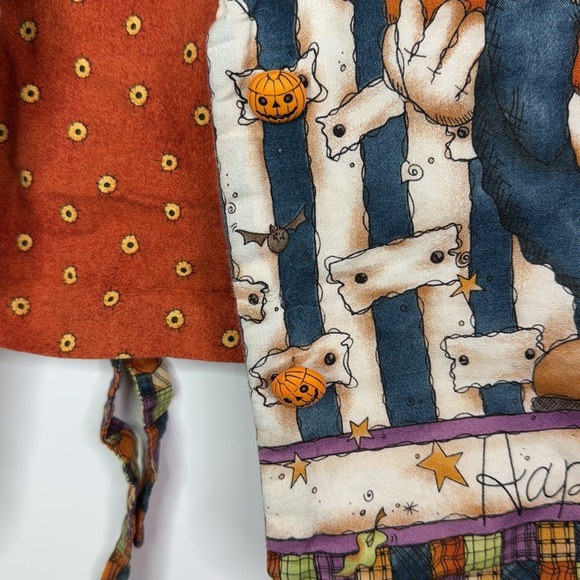 Halloween Pumpkin Witches and Cat Print Open Front Vest Women's M/L - Picture 2 of 4